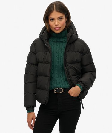 Hooded Sports Puffer Jacket Image 1