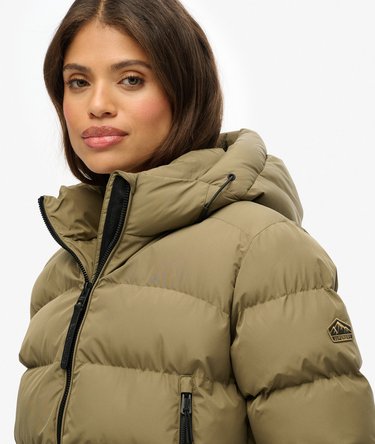 Hooded Sports Puffer Jacket Image 4