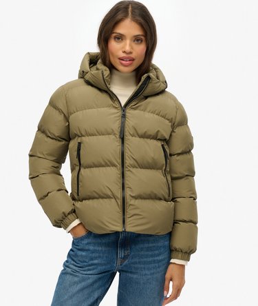 Hooded Sports Puffer Jacket Image 5