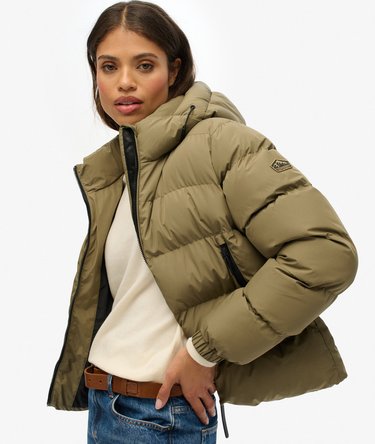 Hooded Sports Puffer Jacket Image 2