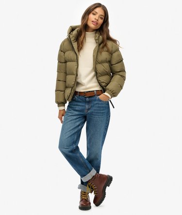 Hooded Sports Puffer Jacket Image 3