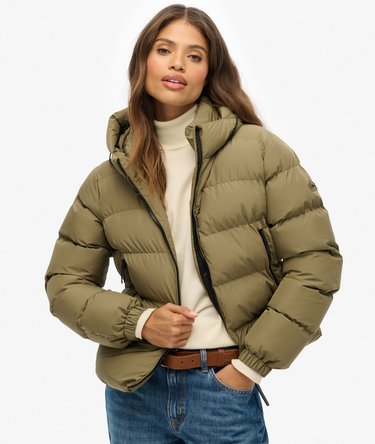 Hooded Sports Puffer Jacket Image 1