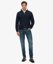 Organic Cotton Classic Cable Half-Zip Jumper