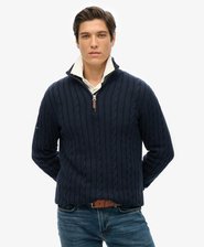 Organic Cotton Classic Cable Half-Zip Jumper
