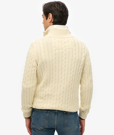 Organic Cotton Classic Cable Half-Zip Jumper Image 4