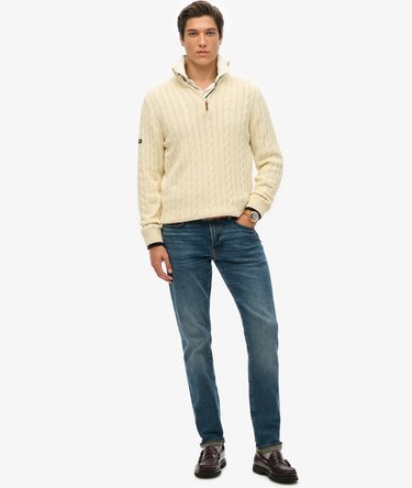 Organic Cotton Classic Cable Half-Zip Jumper Image 2