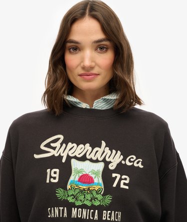 Souvenir Graphic Loose Crew Sweatshirt Image 4