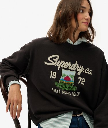 Souvenir Graphic Loose Crew Sweatshirt Image 2