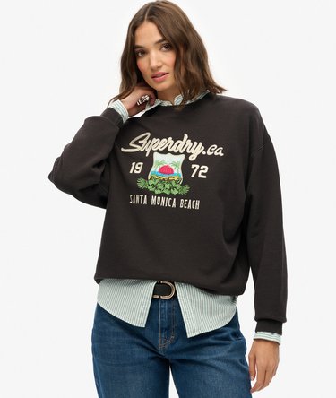 Souvenir Graphic Loose Crew Sweatshirt Image 1