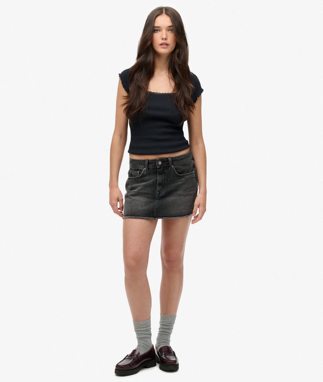 Denim Mini Skirt More Colours Available Price £22.49 Price reduced from £44.99 to You Save 50%