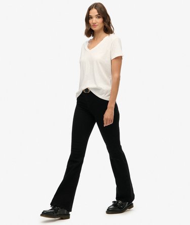 Jean évasé taille haute en coton biologique Image 5