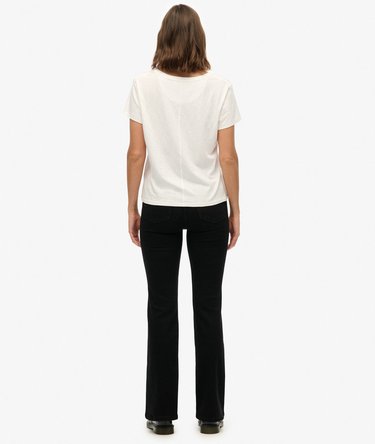 Jean évasé taille haute en coton biologique Image 6