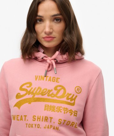 Embellished Vintage Logo Relaxed Hoodie Image 4