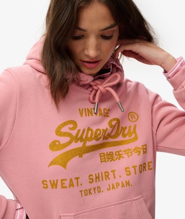 Embellished Vintage Logo Relaxed Hoodie Image 2