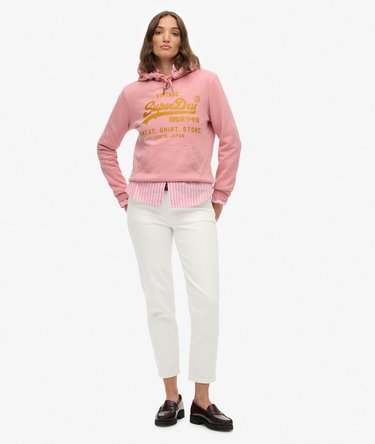 Embellished Vintage Logo Relaxed Hoodie Image 3