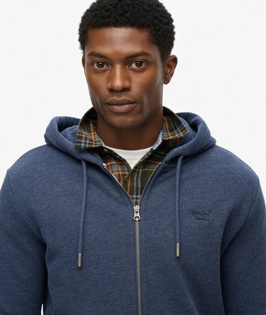 Essential Logo Half Brushed Zip Hoodie Image 4