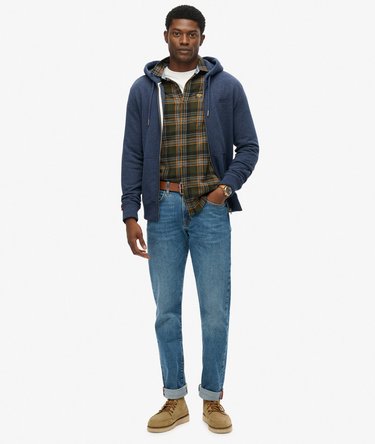 Essential Logo Half Brushed Zip Hoodie Image 3