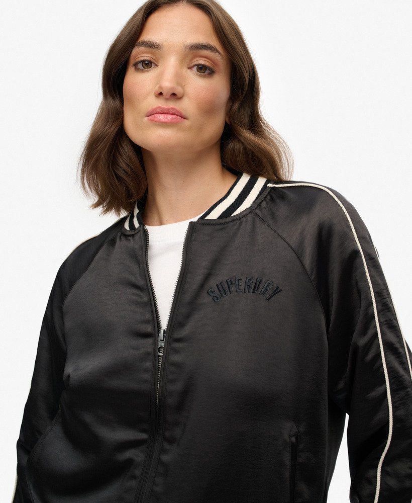 womens Suikajan Embroidered Bomber in Black | Superdry US