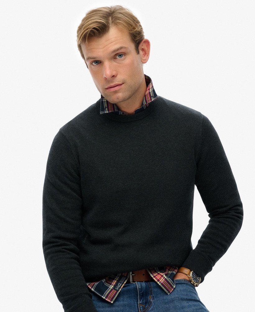 Essentials Cotton Jumper-Taupe Marl