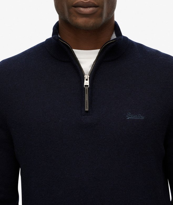 Wool Blend Half Zip Jumper
