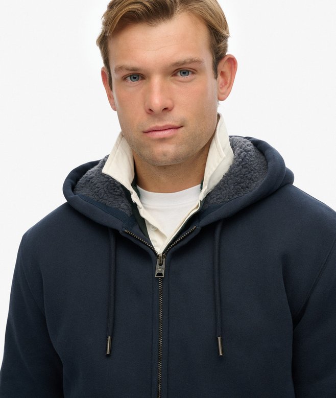 Sweat-shirt à Capuche Aéropostale Doublé Fourrure - Taille S, Gris, Occasion Très Bon état