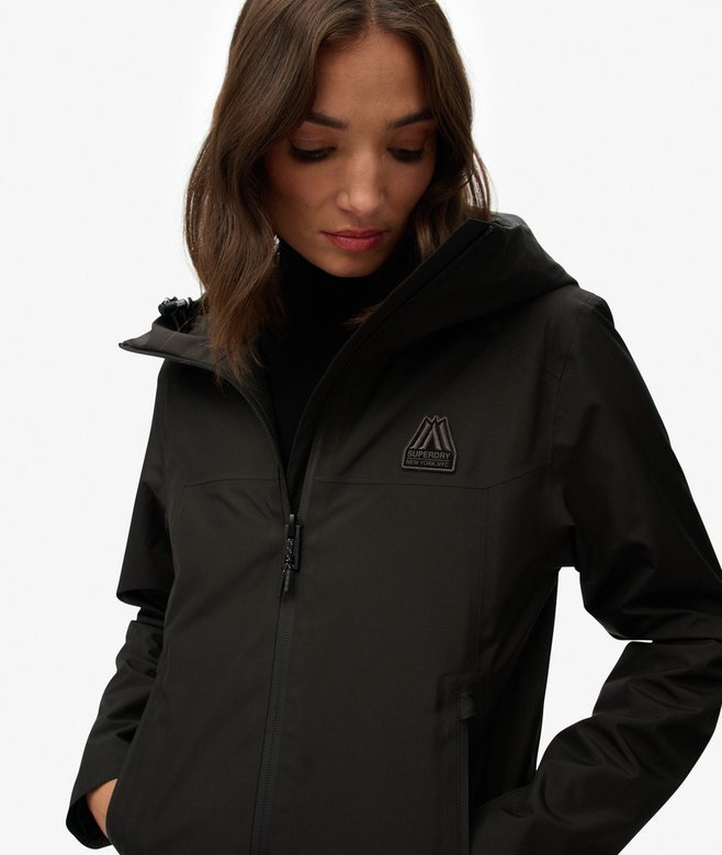 womens Waterproof Jacket in Black Superdry US