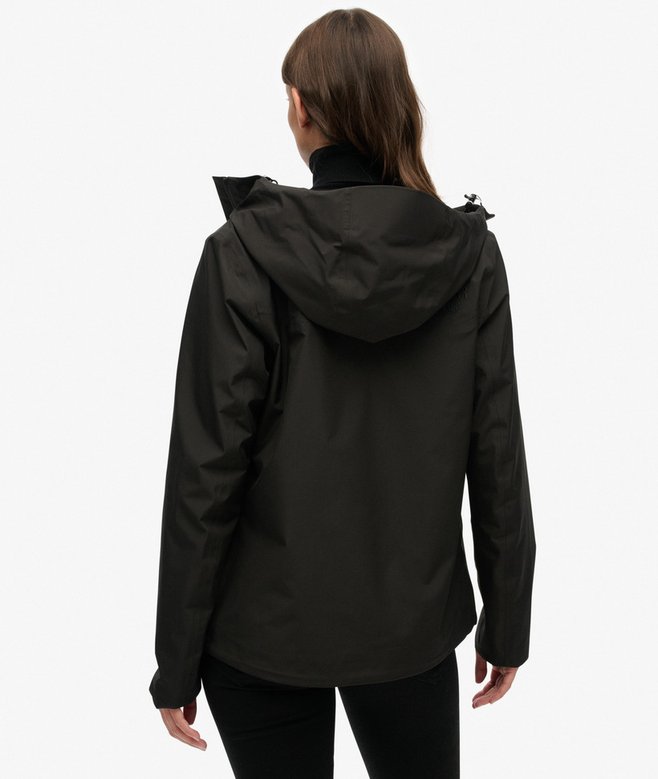 womens Waterproof Jacket in Black Superdry US