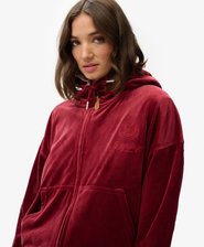 Sweat à capuche zippé en velours Country Club