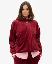 Sweat à capuche zippé en velours Country Club