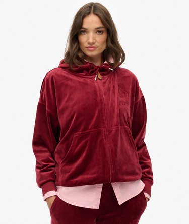 Sweat à capuche zippé en velours Country Club Image 1