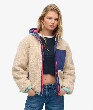 Vintage Hooded Sherpa Jacket Image 1
