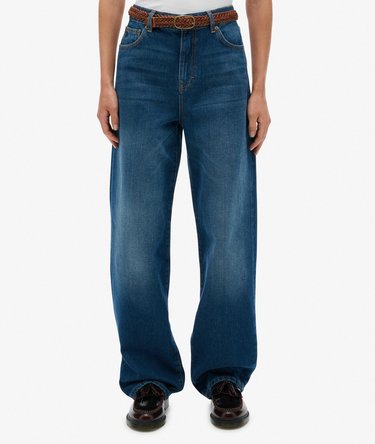 Organic Cotton High Rise Wide Leg Jeans Image 4