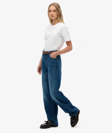 Organic Cotton High Rise Wide Leg Jeans Image 3