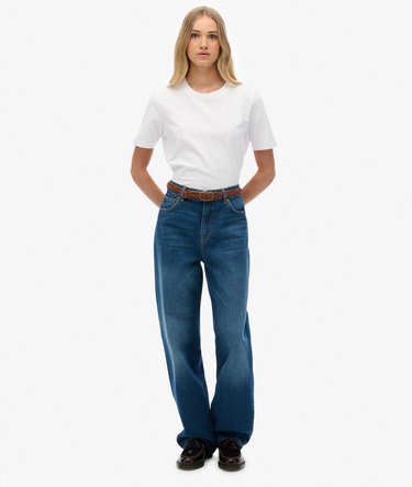 Organic Cotton High Rise Wide Leg Jeans Image 1