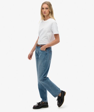 Organic Cotton Mid Rise Straight Jeans Image 3