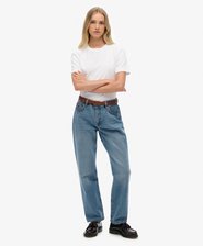 Organic Cotton Mid Rise Straight Jeans