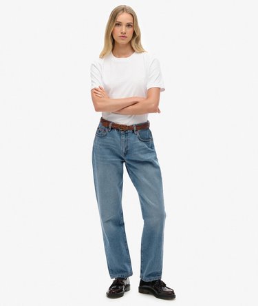 Organic Cotton Mid Rise Straight Jeans Image 1