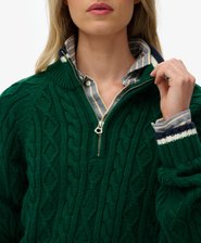 Slim Cable Half Zip Knit Jumper
