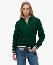 Slim Cable Half Zip Knit Jumper