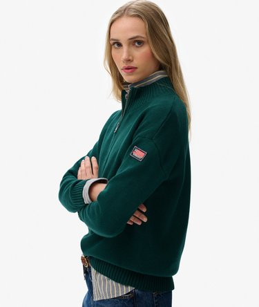 Slouchy Knitted Half Zip Image 2