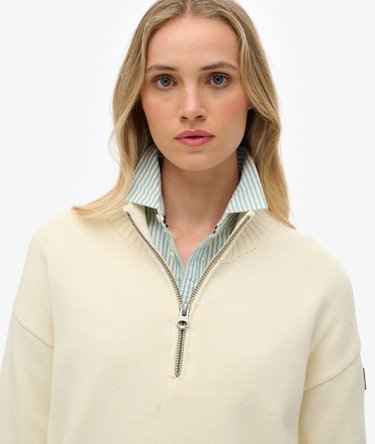 Slouchy Knitted Half Zip Image 4