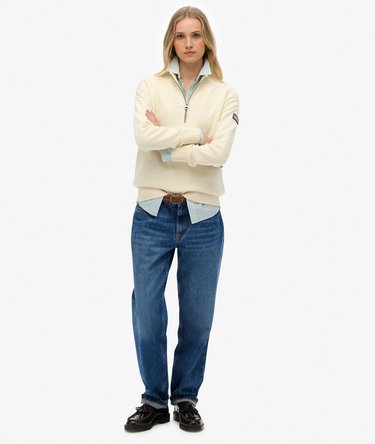 Slouchy Knitted Half Zip Image 3