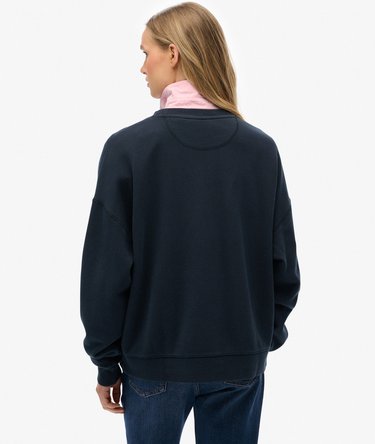Stückgefärbtes Essential Sweatshirt mit Logo und Rundhalsausschnitt Image 5