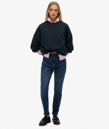 Stückgefärbtes Essential Sweatshirt mit Logo und Rundhalsausschnitt Image 3