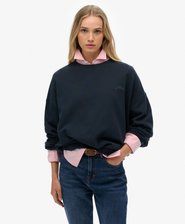 Stückgefärbtes Essential Sweatshirt mit Logo und Rundhalsausschnitt