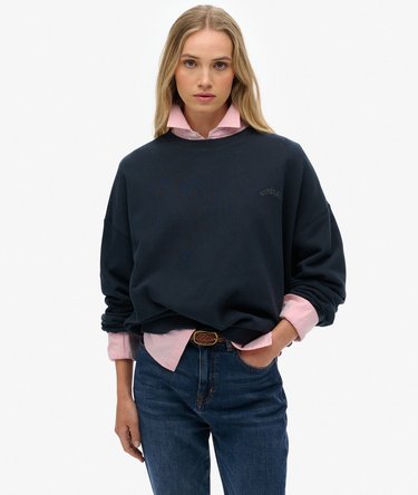 Stückgefärbtes Essential Sweatshirt mit Logo und Rundhalsausschnitt Image 1