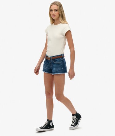 Low Rise Denim Hot Shorts Image 3