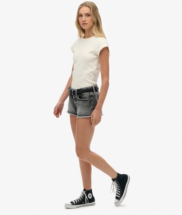 Low Rise Denim Hot Shorts Image 3