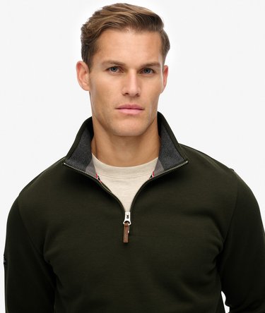 Core piqué sweatshirt met halve rits Image 4