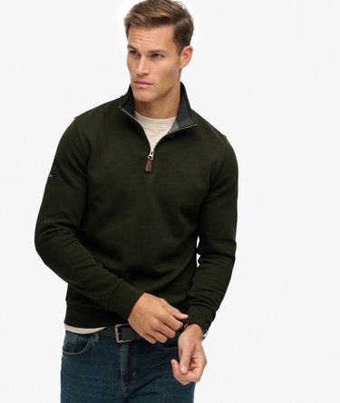 Core piqué sweatshirt met halve rits Image 2